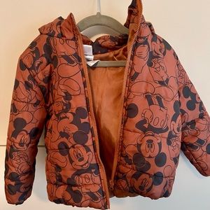 Disney Junior Mickey Brown Puffer Jacket Size 3T